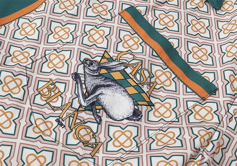 Casablanca 2023 new silk short-sleeved shirt