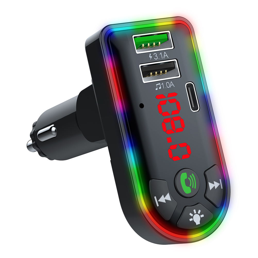 

FM Transmitter Bluetooth Car MP3 Player LED Display Dual USB QC3.1 Charger, 501 Original