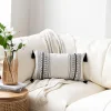 Black and White Bohemian Tassels Home Living Sofa Cushion Pillow Cover