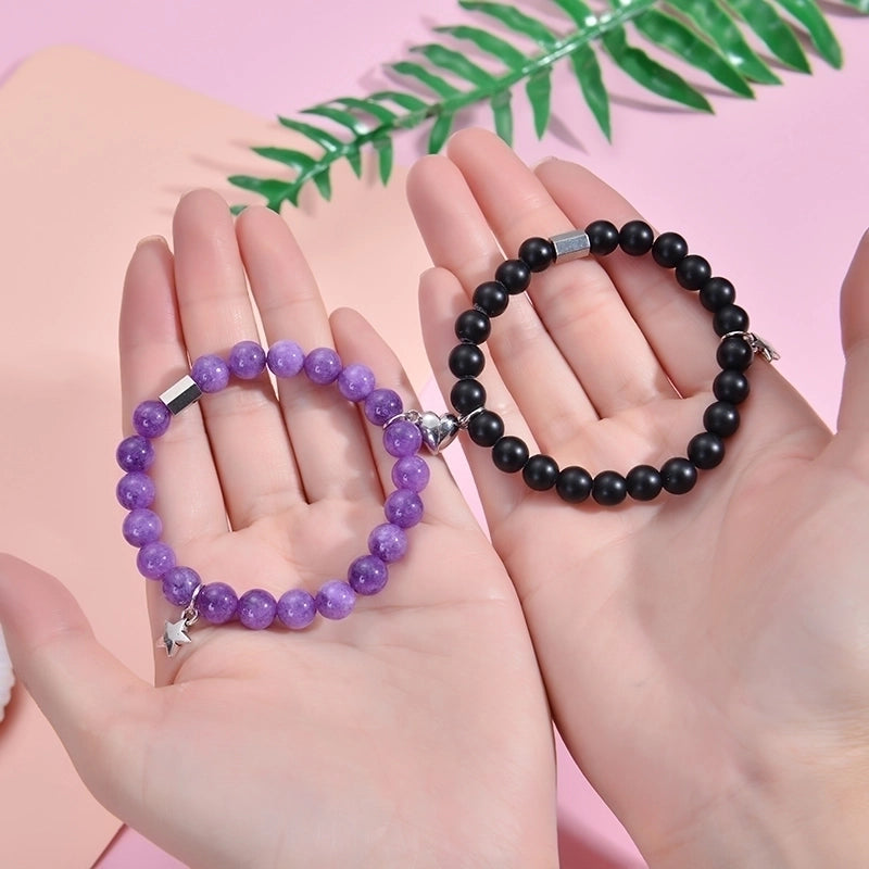 Handmade Romantic Star Heart Shape Natural Stone Bracelets In Bulk