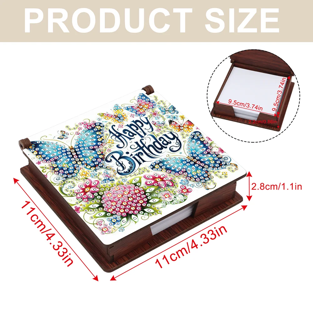 DIY Flower Butterfly Diamond Painting Note Box Paper 160 Sheets of Paper for DIY Art Craft