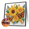Sonnenblumenschmetterling - speziell geformte Diamantmalerei - 30*30cm