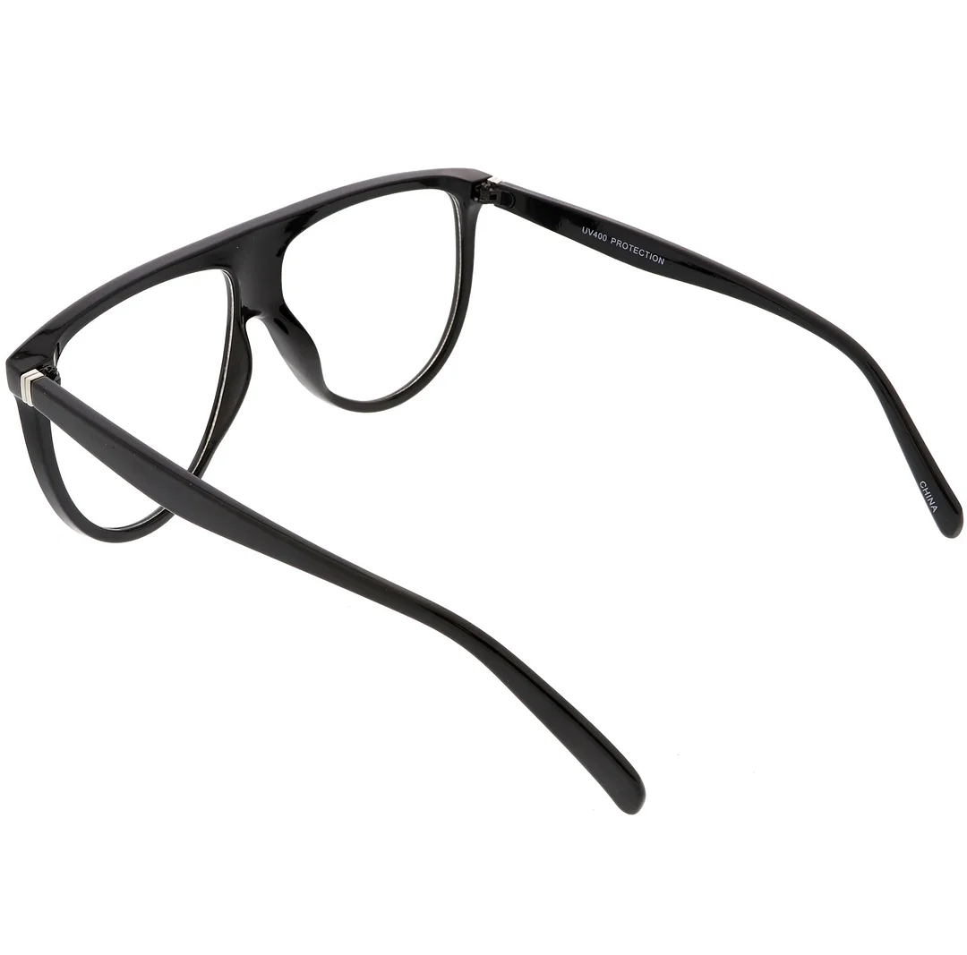 Oversize Bold Flat Top Aviator Eyeglasses With Clear Lens 60mm