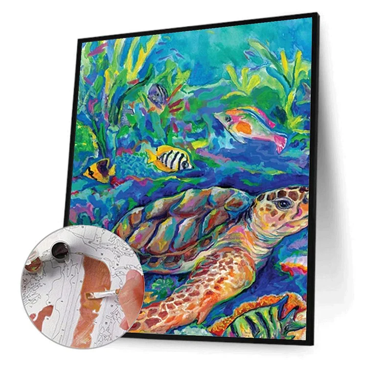 Diy 5d Sea Turtle Diamond Painting Kits For Adults Full Drill Round Ocean Diamond  Art Kits For Kids Diamond Painting Animals Gem Painting Picture Arts