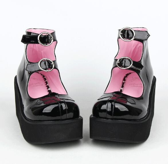 TAAFO Girl Women Shoes Lady Punk Ankle Boots Woman High Heels Pumps Platform Shoes 34-47
