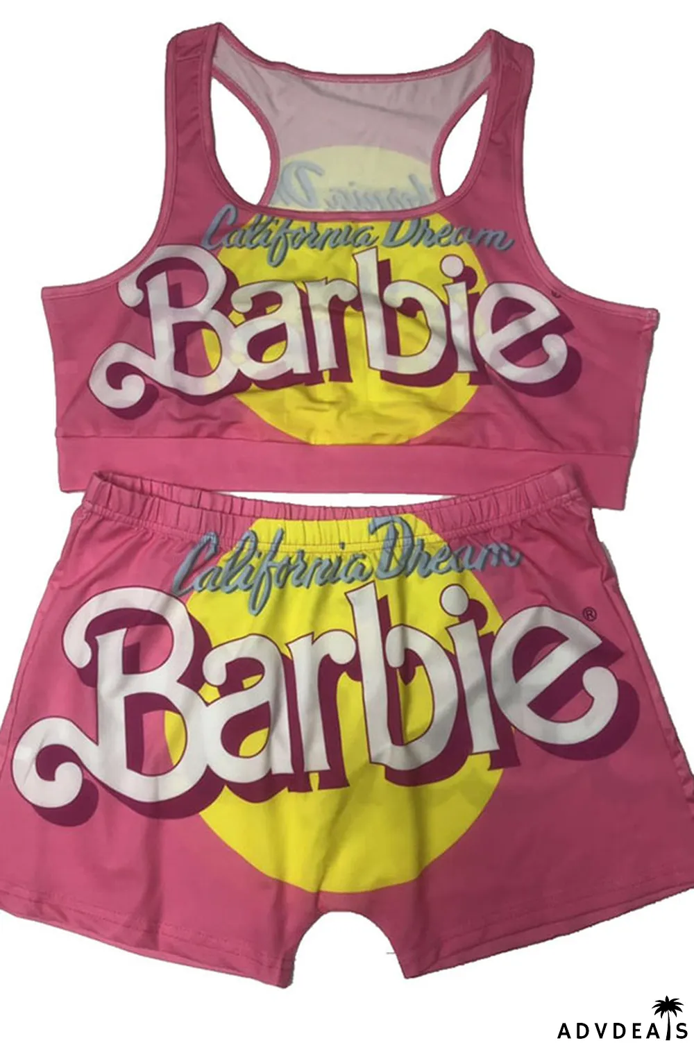 Gold Sexy Europe and America Print Solid Straight Sleeveless Two Pieces