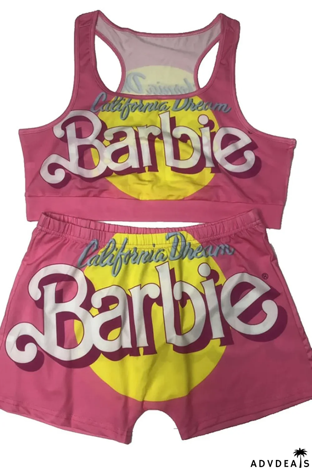 Gold Sexy Europe and America Print Solid Straight Sleeveless Two Pieces