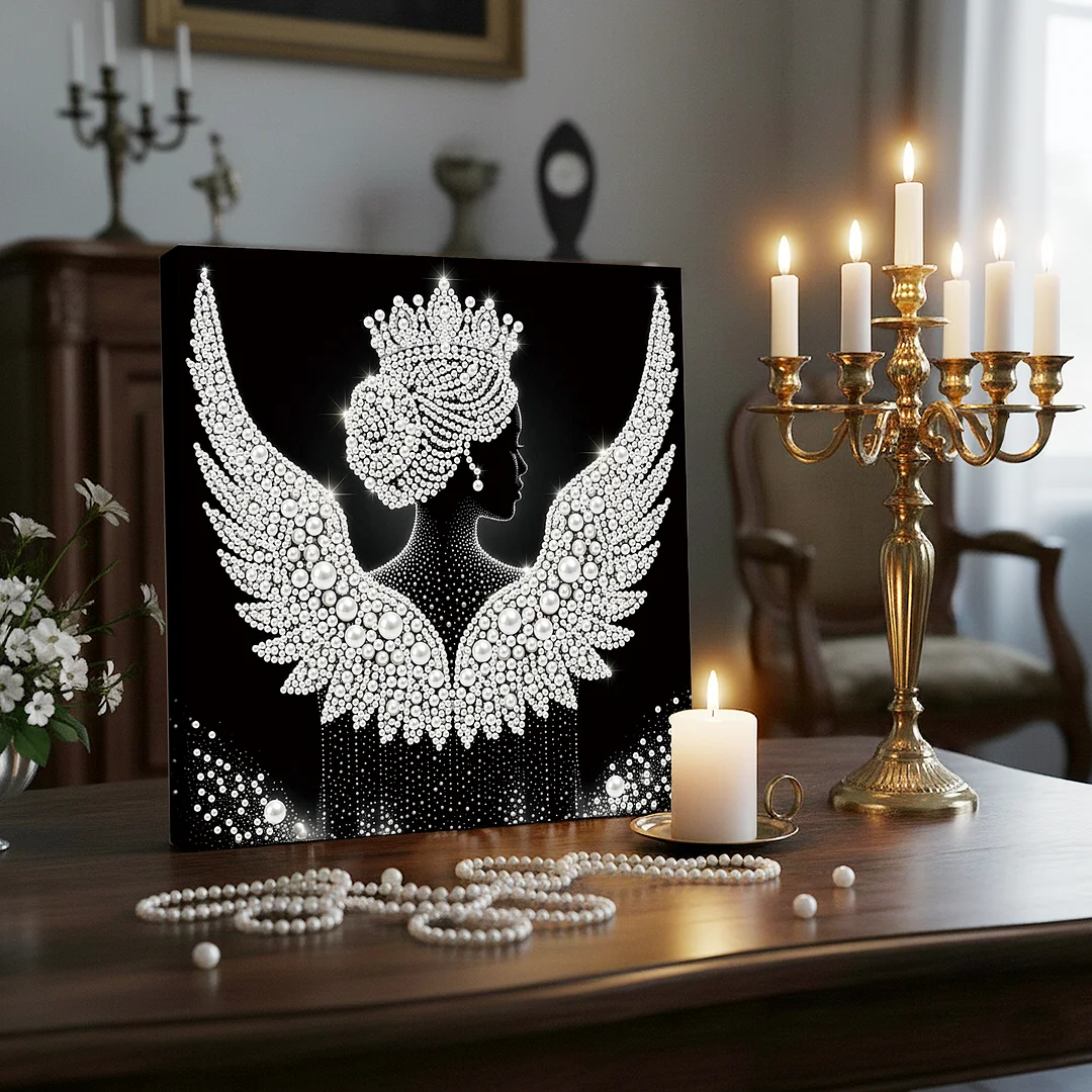 Angel - DIY Pearl Diamond Art Kit With Frame 25*25cm