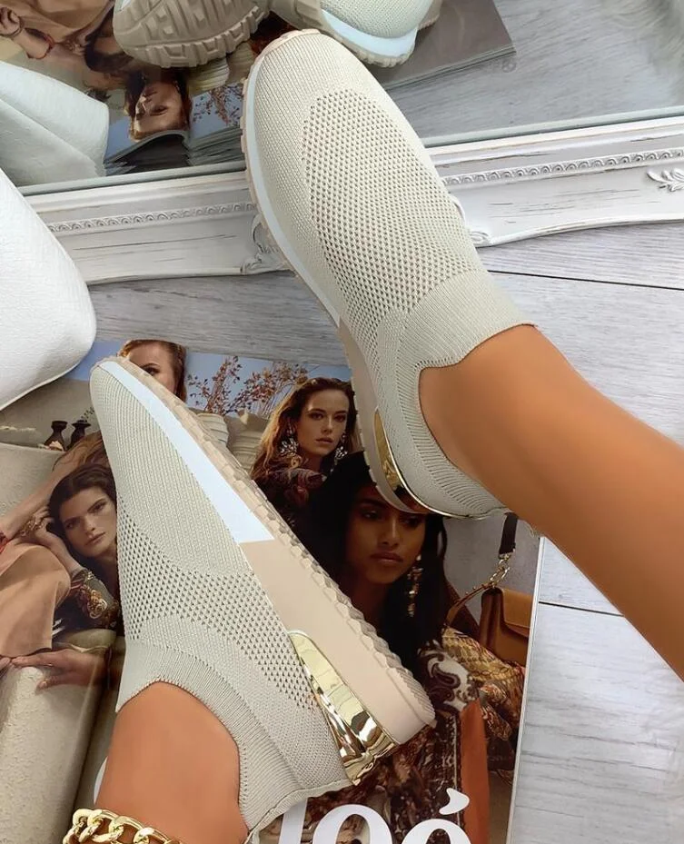2022 New Summer Sneakers Women Casual Shoes Mesh Breathable Light Woman Vulcanize Shoes Slip-On Ladies Sports Women Shoes Tenis