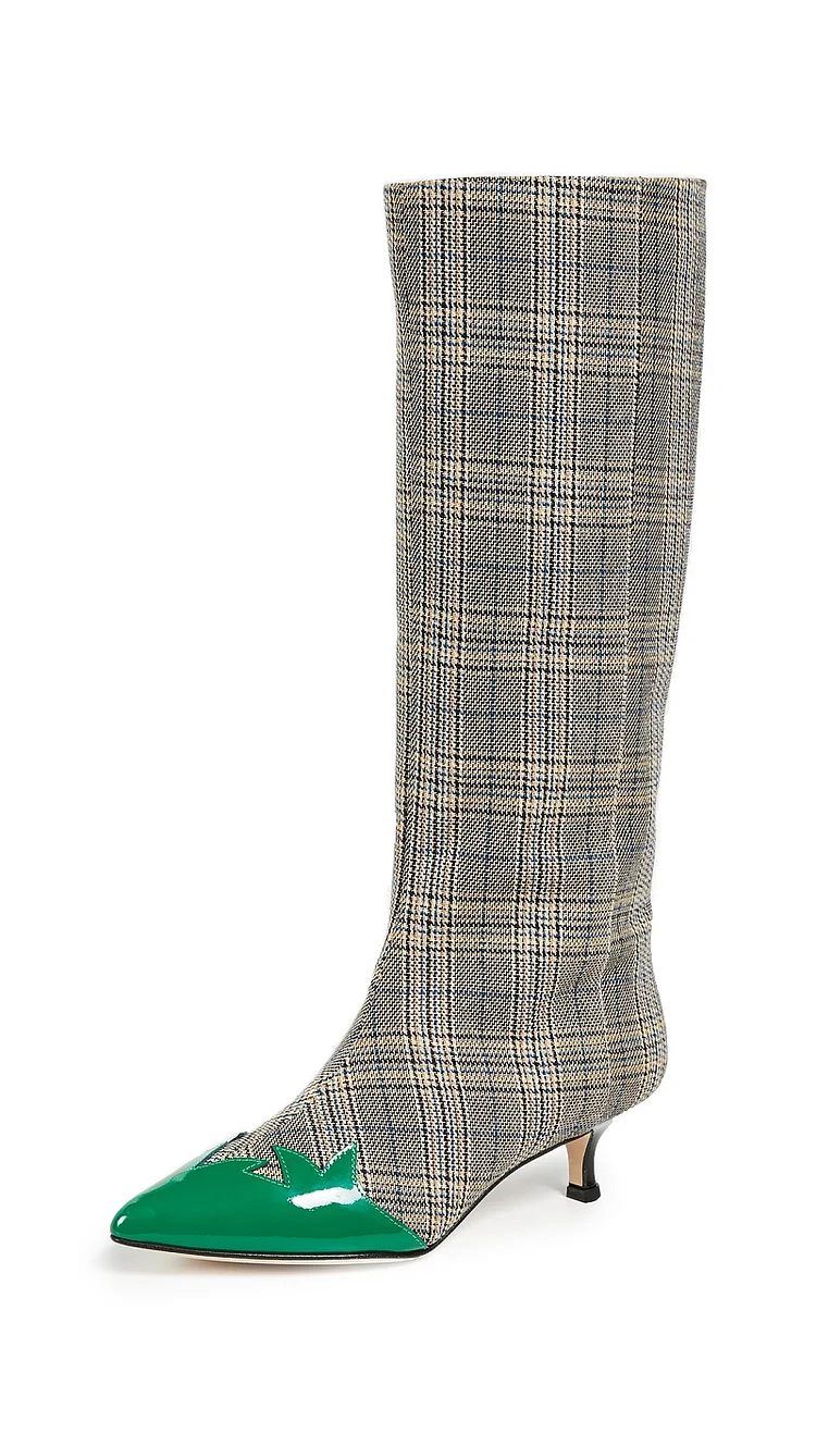 Grey on sale plaid boots