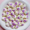 50PCS Colorful Heart Acrylic Beads DIY Bracelet Components