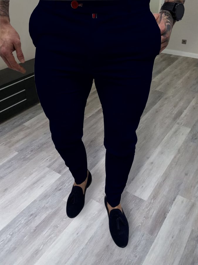 Men's Elegant Navy Pants