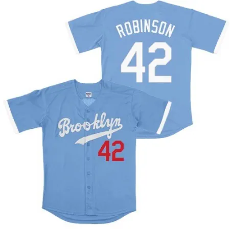 Men's Los Angeles Dodgers #42 Jackie Robinson Throwback Blue Cool Base Stitched Jersey ZTK3