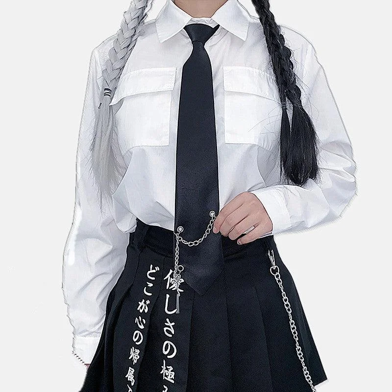 Black Cross Chain Necktie