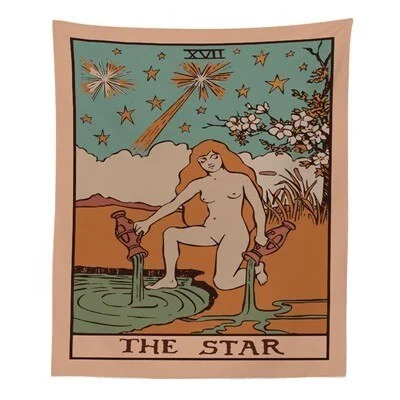 Tarot Divine Mandala Tapestry Hippie Boho Decor Psychedelic Tapestry Macrame Wall Hanging Witchcraft Wall Cloth Tapestries Throw