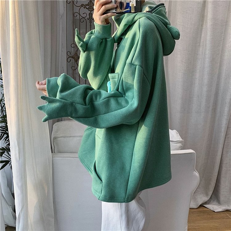 frog letter zipper pocket oversized moletom com capuz the frog kisses the princess