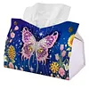 Purple Butterfly DIY PULeather Diamond Painting Tissue Box for Adults Beginners Gem Art Painting Napkin Holder for Living Room Bedroom Bathroom Table Decor