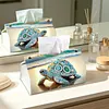 Beach Rhinestone Turtle DIY Diamond Painting PU Tissue Holder Box