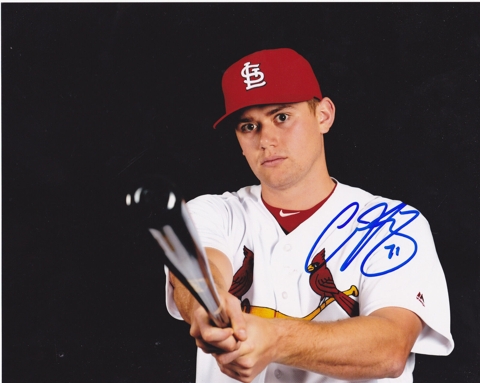 CARSON KELLY ST. LOUIS CARDINALS ACTION SIGNED 8x10