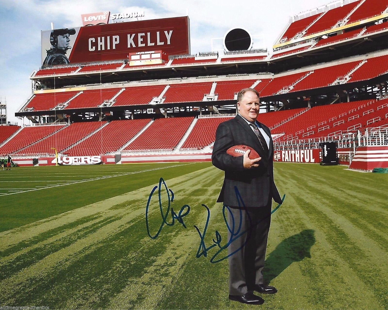 CHIP KELLY SIGNED SAN FRANCISCO 49ERS 8X10 Photo Poster painting W/COA HEAD COACH 2016 NINERS