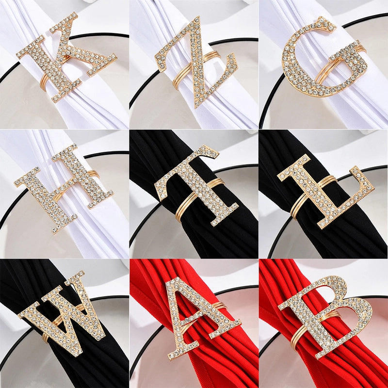 Elegant Letter Alloy Napkin Rings 1 Piece