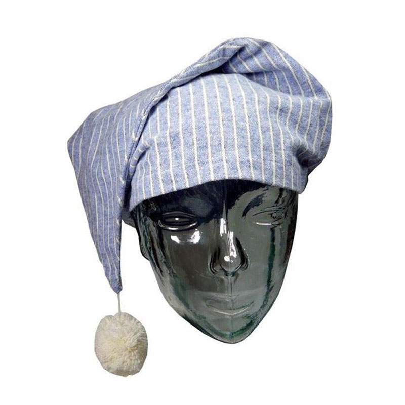 Cotton Flannel Nightcap with Pom Pom Tassel &ndash; Warm Unisex Sleep Hat