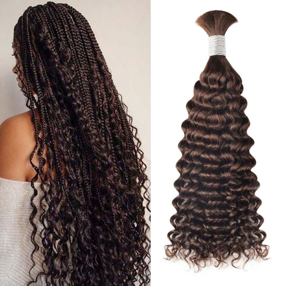 #2 Brown Bohemian Human Hair For Braiding BORUIHAIR