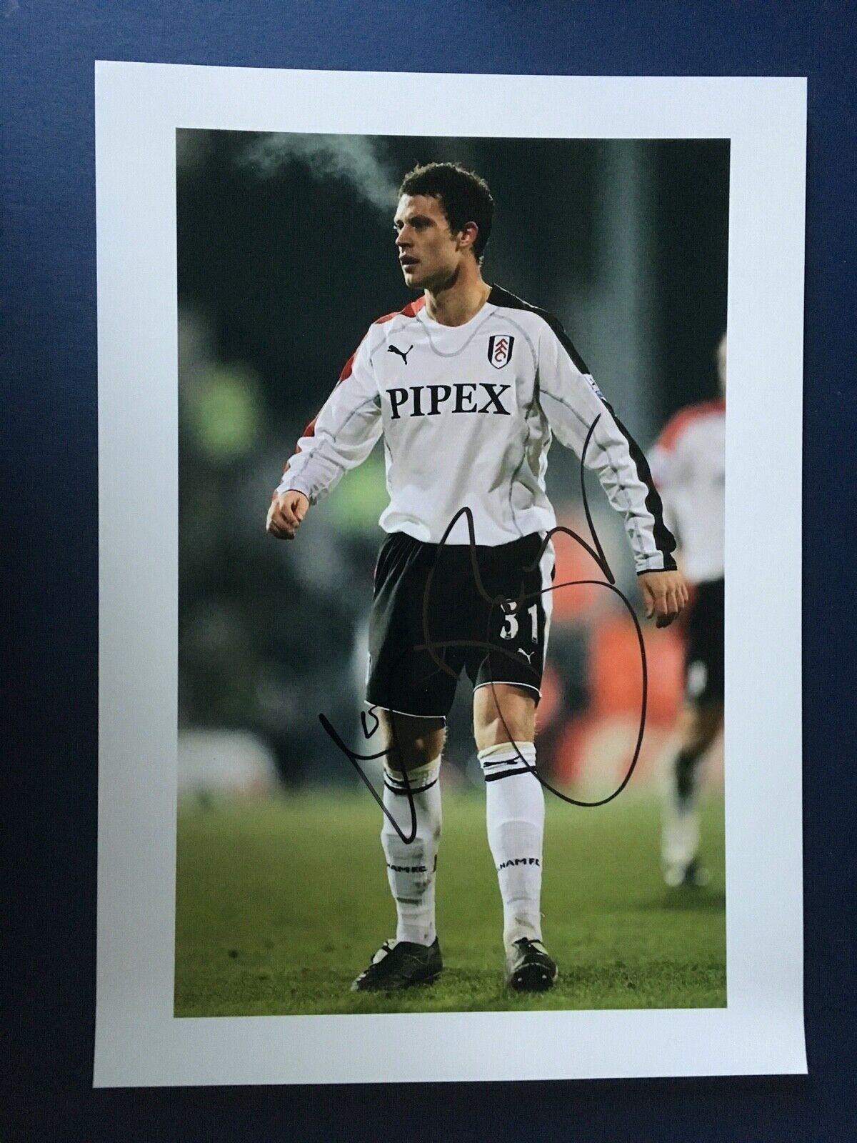 WAYNE BRIDGE - FORMER FULHAM FOOTBALLER - SUPERB SIGNED Photo Poster painting