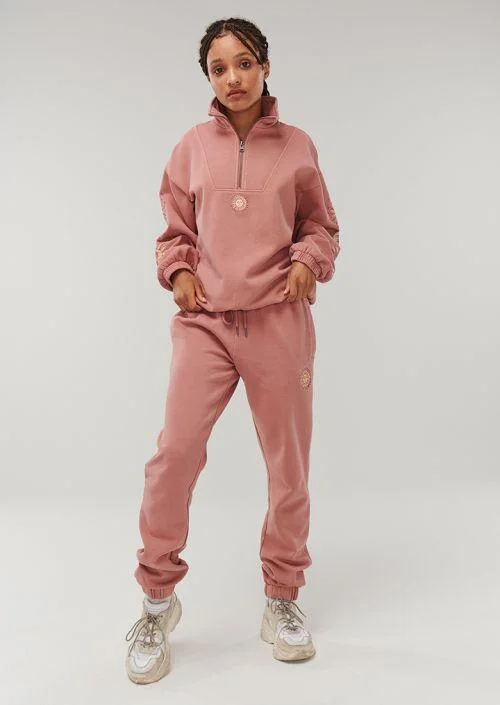 Zipper Classic Tracksuit Embroidered Hoodie Pant Set