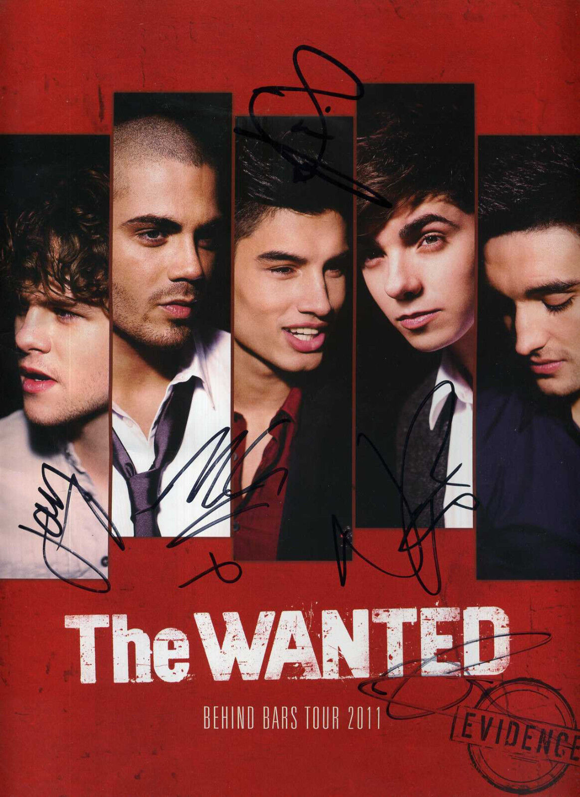 THE WANTED Signed 'Behind Bars' Photo Poster paintinggraph - Pop Band - preprint