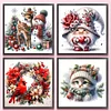 (4pcs) Christmas-18CT Stamped Cross Stitch 30*30cm(Bundle Sale)