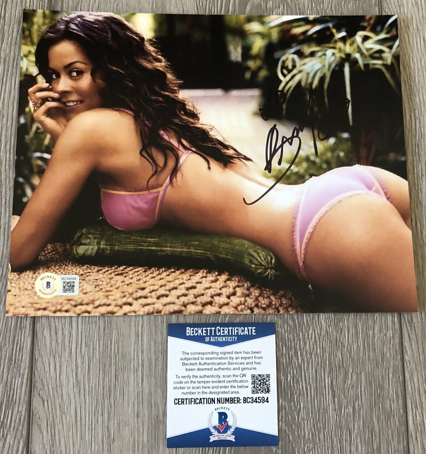 BROOKE BURKE SIGNED AUTOGRAPH E! WILD ON SEXY 8x10 Photo Poster painting B w/ BECKETT BAS COA