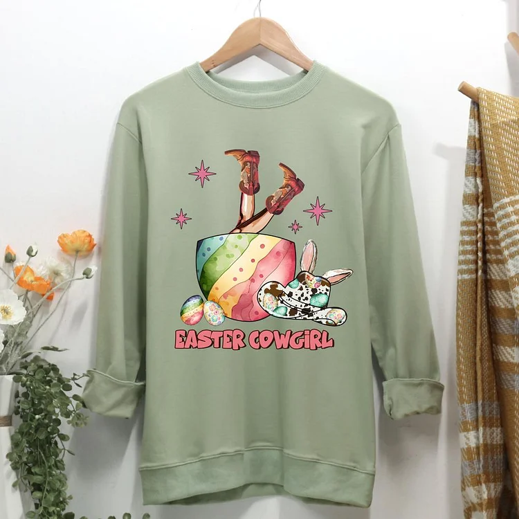 Easter Cowgirl Women Casual Sweatshirt-0025096