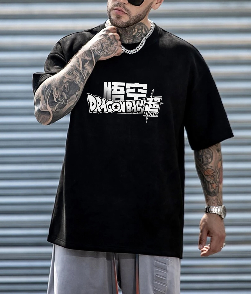 Unisex Loose Anime GOKU Print T-Shirt
