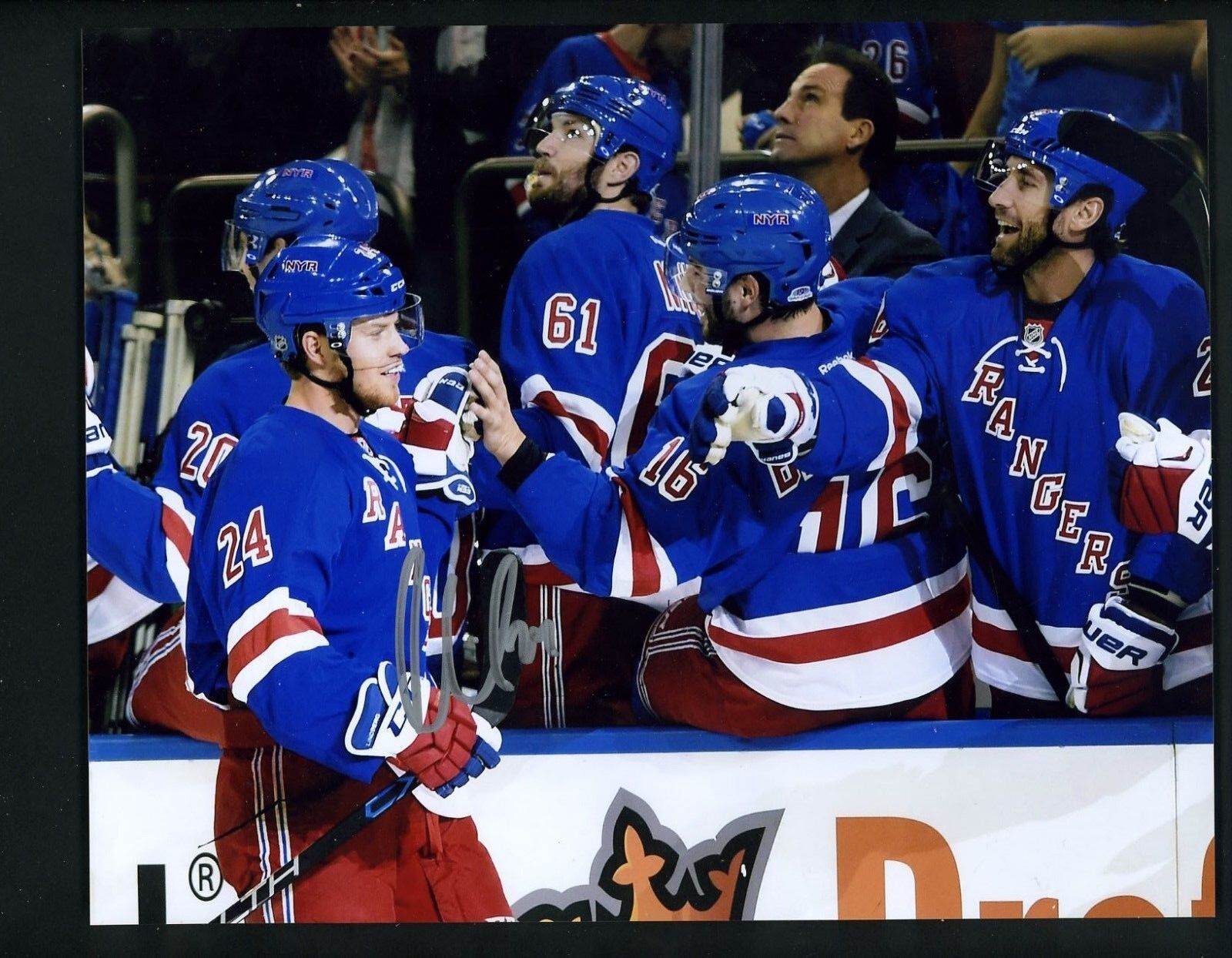 Oscar Lindberg Signed Autographed 8 x 10 Photo Poster painting New York Rangers blue uniform