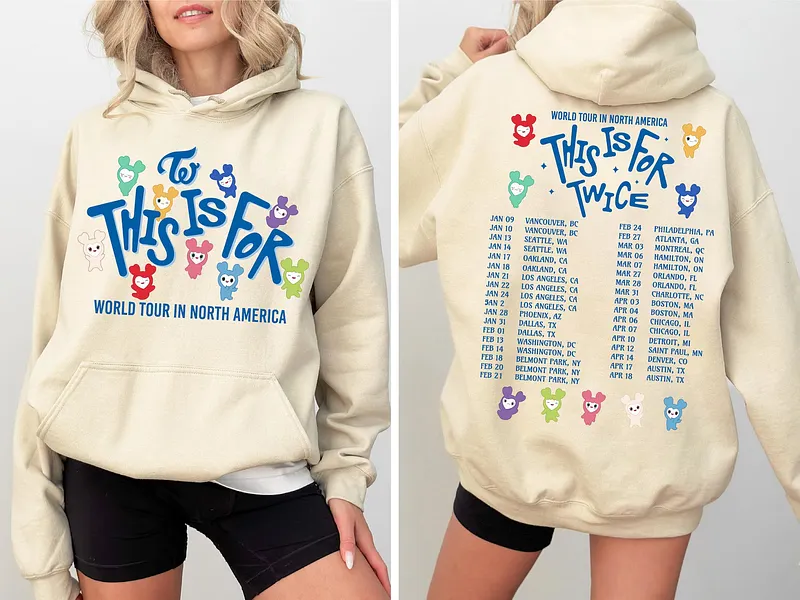 2026 Twice This Is For World Tour Black Zip Up Hoodie
