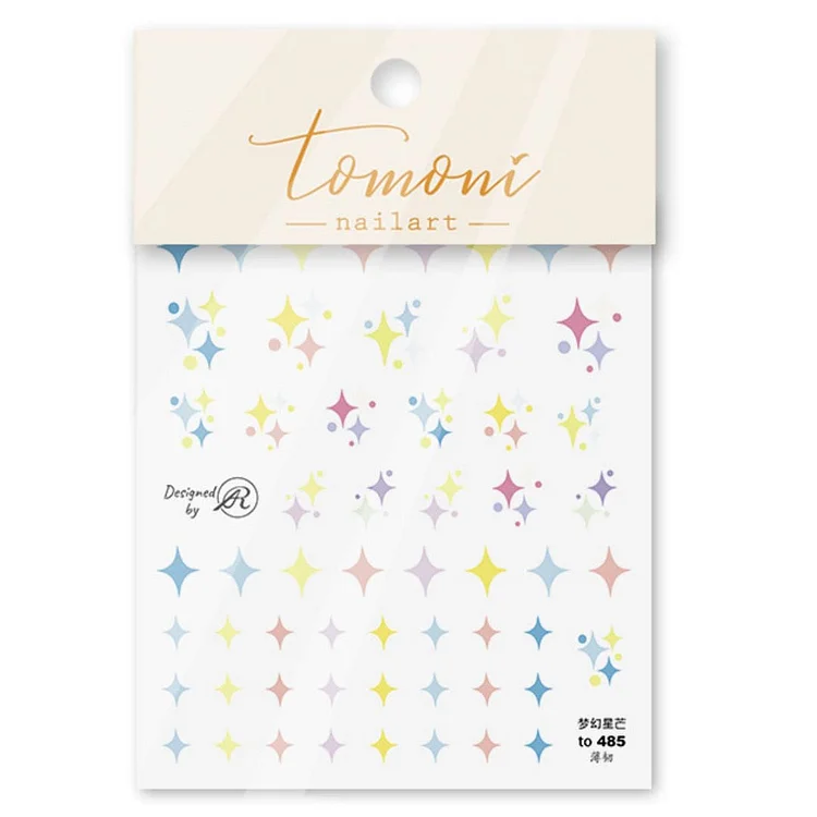 Beautizon Colorful Stars Image Quality 3D Engraved Nail Stickers Nail Art Decorations Nail Decals Design