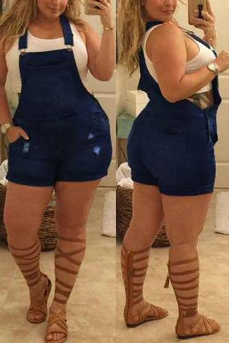 Casual Plus Size One-piece Jeans
