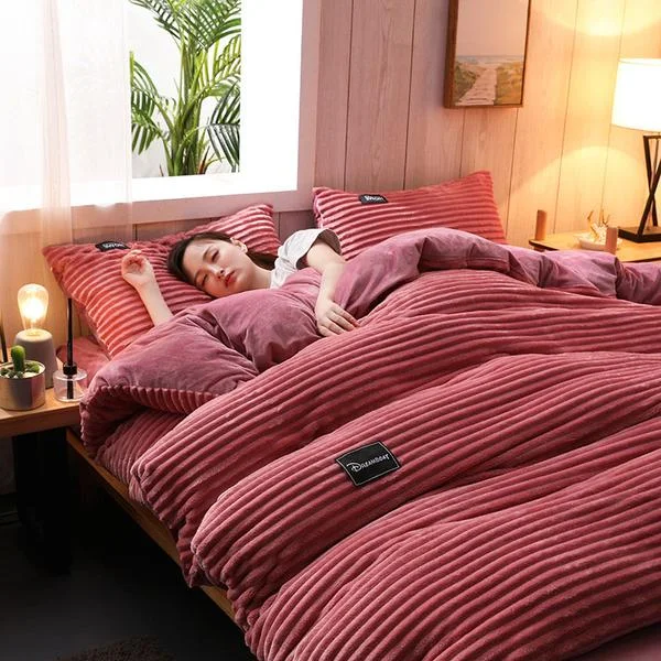 Thicken Corduroy Velvet Bedding Set by LuxuryLifeWay