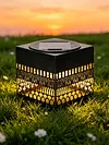 Iron Hollowed-out Solar Lantern Light Waterproof Solar-powered Atmosphere Lights Dustproof Decorative Mandalas Light for Courtyard Garden Corridor Balcony