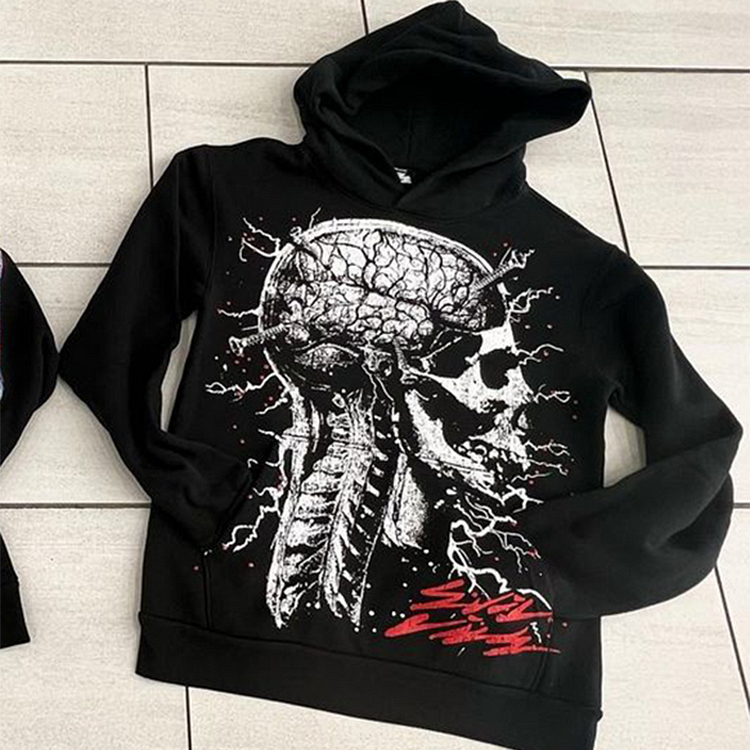 Vintage Hip-Hop Forgive Me Graphic Fleece-Lined Hoodie
