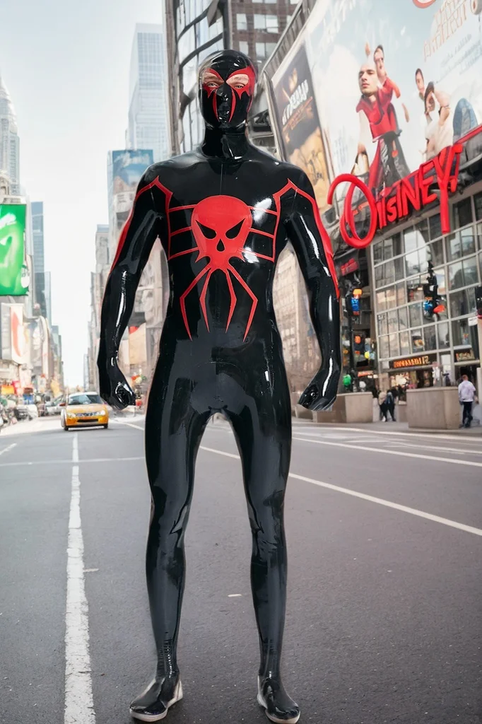 Men Latex Catsuits Male Scarlet Spidey Catsuit Spider  Man Inspired Creative Catsuit cosplay