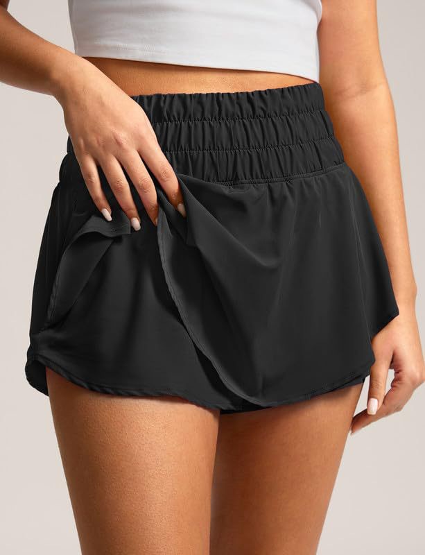 Mature Women Yoga Pants Sports Tennis High Waist Double-layer Skirt