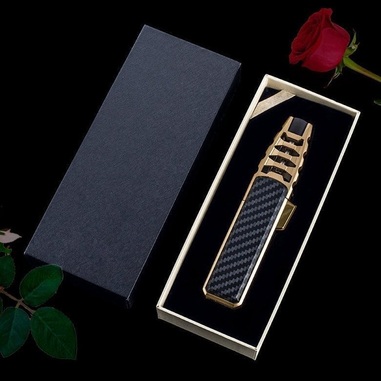 49% OFF--Windproof straight torch blue flame lighter
