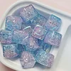 Gradient Ice Cracking Square Acrylic Beads DIY Jewelry