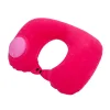 U-shaped neck pillow, automatic inflatable camping/travel pillow, travel pillow, soft velvet inflatable pillow, suitable for offices, airplanes, homes, portable, comfortable and convenient