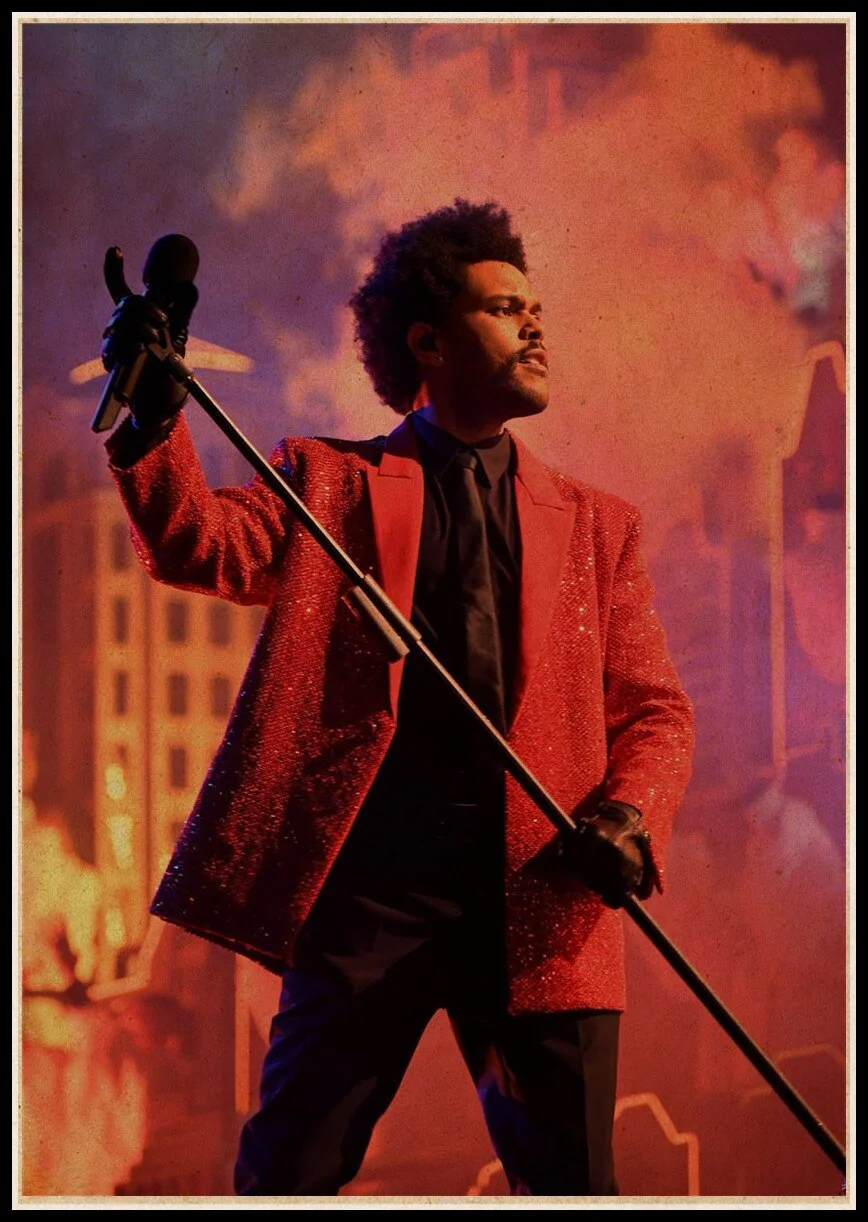 Athvotar Rapper Posters Hip Hop The Weeknd Wiken Potted Brother Quality Vintage Kraft Paper Painting Poster Living Room Wall Decor 703-1