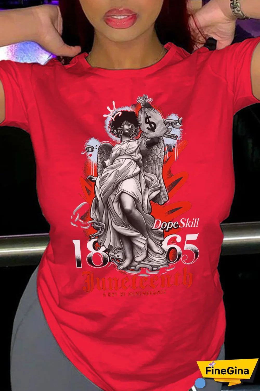 Black Casual Daily Print Patchwork O Neck T-Shirts