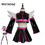 [Wetrose] In Stock Miriella Miriera 2.5 Dimensional Seduction Cosplay Costume Millyela Black Leather Wig Full Set