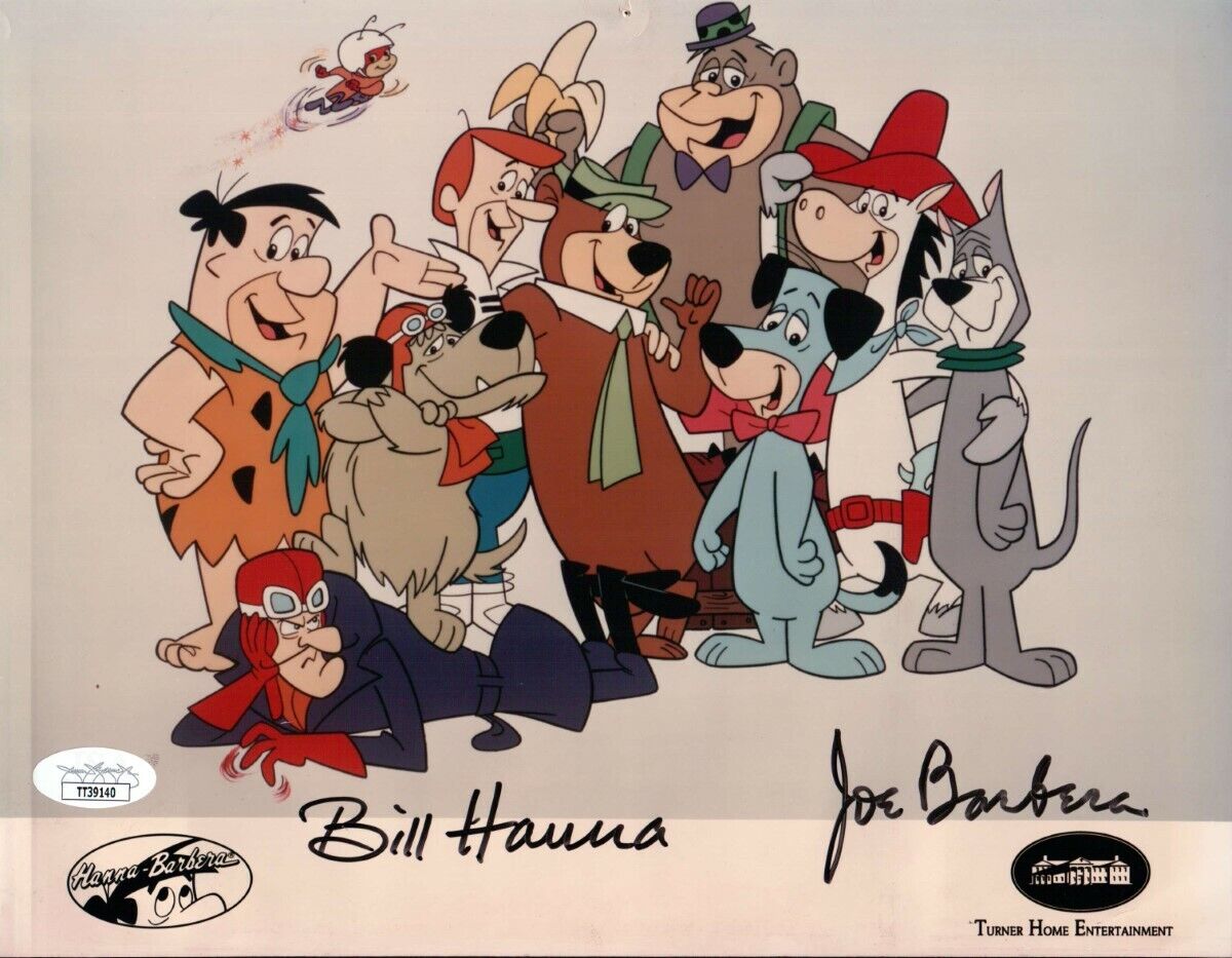 Bill Hanna Joe Barbera Signed Autographed 8X10 Photo Poster painting Flintstones JSA TT29140